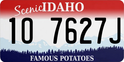ID license plate 1O7627J