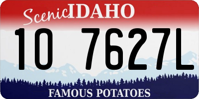 ID license plate 1O7627L