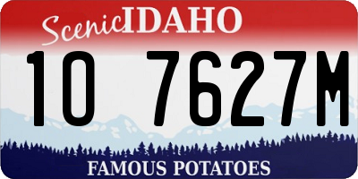 ID license plate 1O7627M