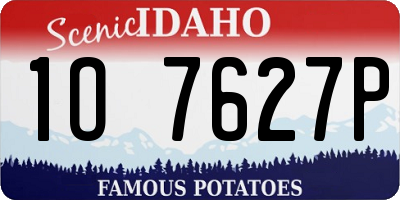 ID license plate 1O7627P