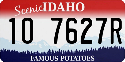 ID license plate 1O7627R