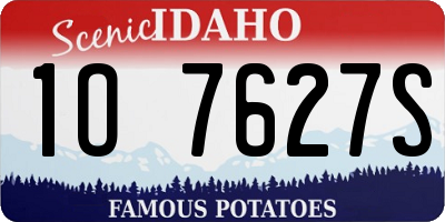 ID license plate 1O7627S