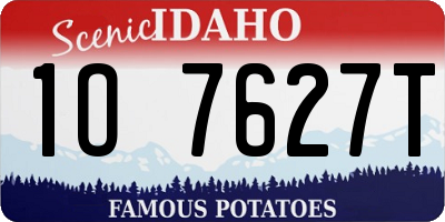 ID license plate 1O7627T
