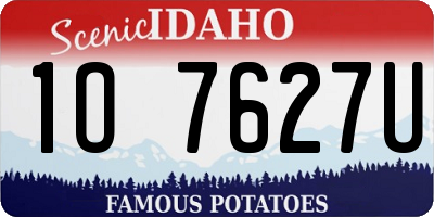 ID license plate 1O7627U
