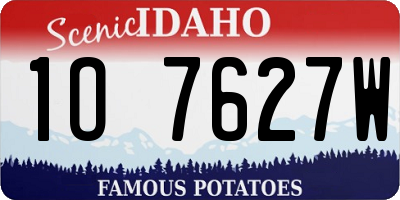 ID license plate 1O7627W