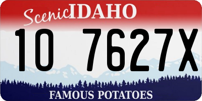 ID license plate 1O7627X