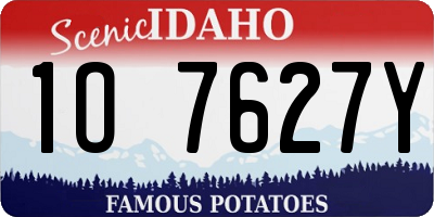 ID license plate 1O7627Y