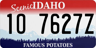 ID license plate 1O7627Z
