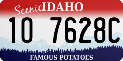 ID license plate 1O7628C