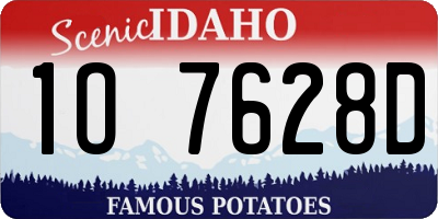 ID license plate 1O7628D