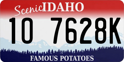 ID license plate 1O7628K