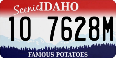 ID license plate 1O7628M