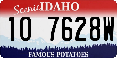 ID license plate 1O7628W