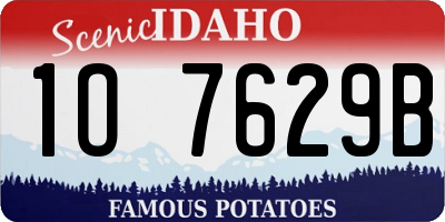 ID license plate 1O7629B