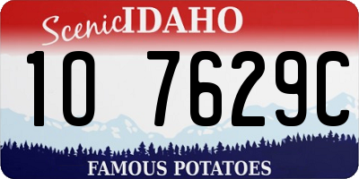 ID license plate 1O7629C