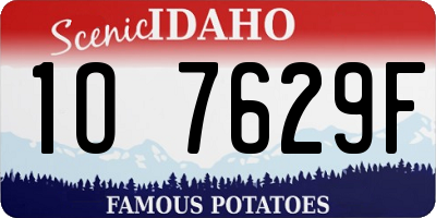 ID license plate 1O7629F