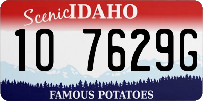 ID license plate 1O7629G
