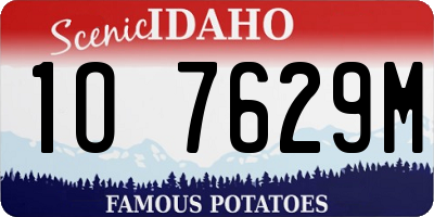 ID license plate 1O7629M