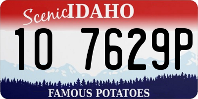 ID license plate 1O7629P