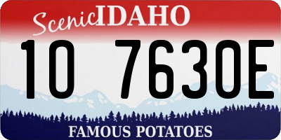 ID license plate 1O7630E