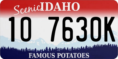 ID license plate 1O7630K