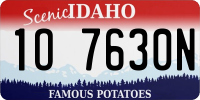 ID license plate 1O7630N