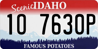 ID license plate 1O7630P