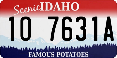 ID license plate 1O7631A