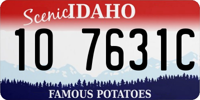 ID license plate 1O7631C