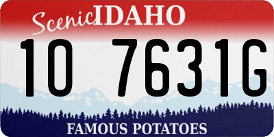 ID license plate 1O7631G