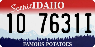 ID license plate 1O7631I
