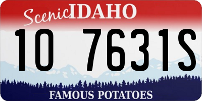 ID license plate 1O7631S