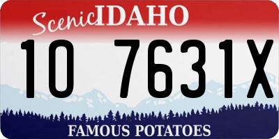 ID license plate 1O7631X