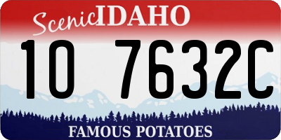 ID license plate 1O7632C