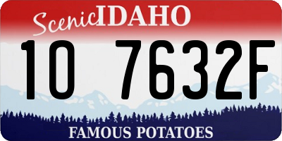 ID license plate 1O7632F