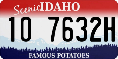 ID license plate 1O7632H