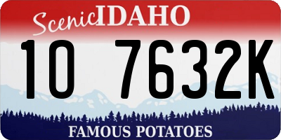 ID license plate 1O7632K