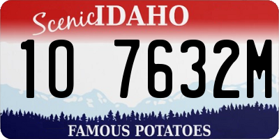 ID license plate 1O7632M