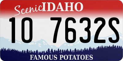 ID license plate 1O7632S