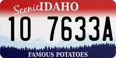 ID license plate 1O7633A