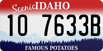 ID license plate 1O7633B