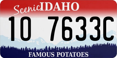 ID license plate 1O7633C