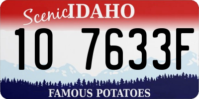 ID license plate 1O7633F