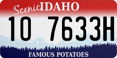 ID license plate 1O7633H