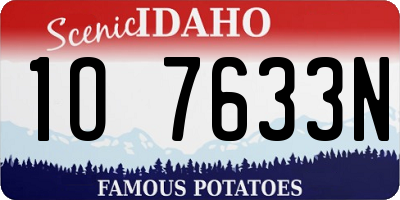 ID license plate 1O7633N