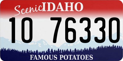 ID license plate 1O7633O