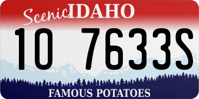 ID license plate 1O7633S