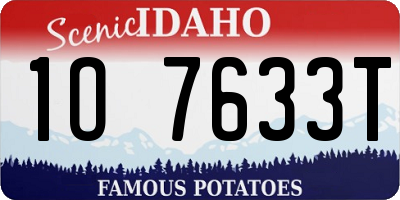 ID license plate 1O7633T
