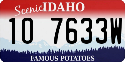 ID license plate 1O7633W