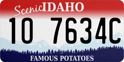 ID license plate 1O7634C